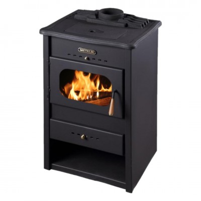 Wood burning stove Metalik with solid cast iron top, 9.6 kW - Cast Iron Wood Burning Stoves