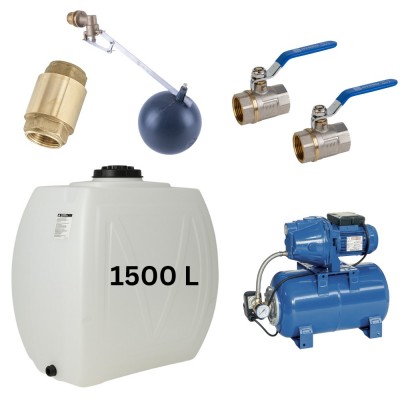Kit „Drinking water 1500L“ with water tank Narrow Mavil (white) and hydrophore pump Speroni - Drinking water storage tanks / Potable water tanks