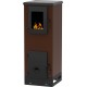 Wood burning stove with cast iron door Alfa Plam Vulkan S  Brown 4kW, Log | Cast Iron Wood Burning Stoves | Wood Burning Stoves |