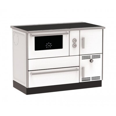 Wood burning cooker with back boiler Alfa Plam Alfa Term 35 White-Left, 32kW - Cookers