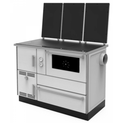 Wood burning cooker with back boiler Alfa Plam Alfa Term 35 White-Right, 32kW - Cookers
