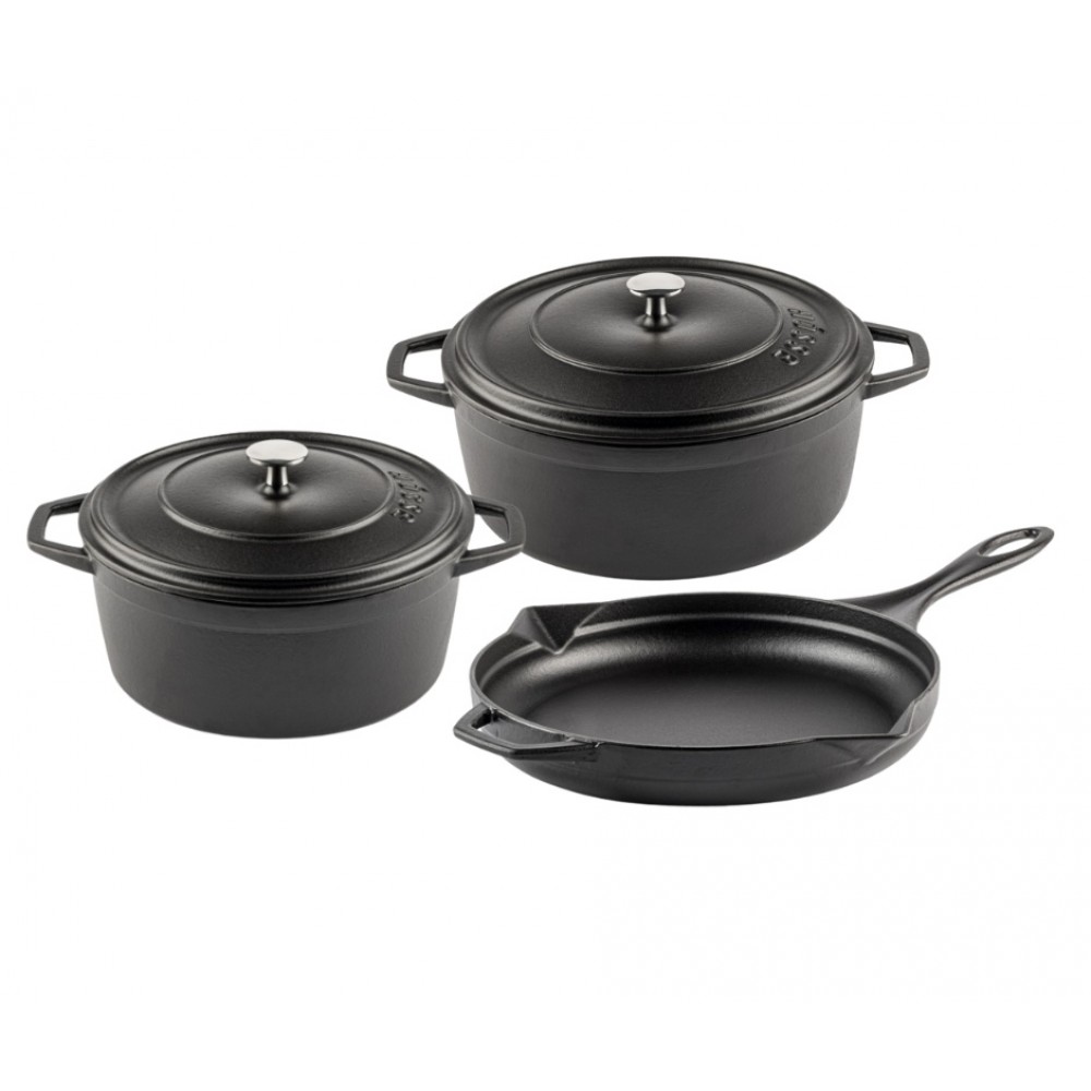 Cast iron pan set of 3 parts Hosse, Black Onyx | Cast iron pan set |  |