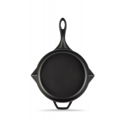 Enameled cast iron pan Hosse, Black Onyx, Ф24cm - Flat cast iron pan