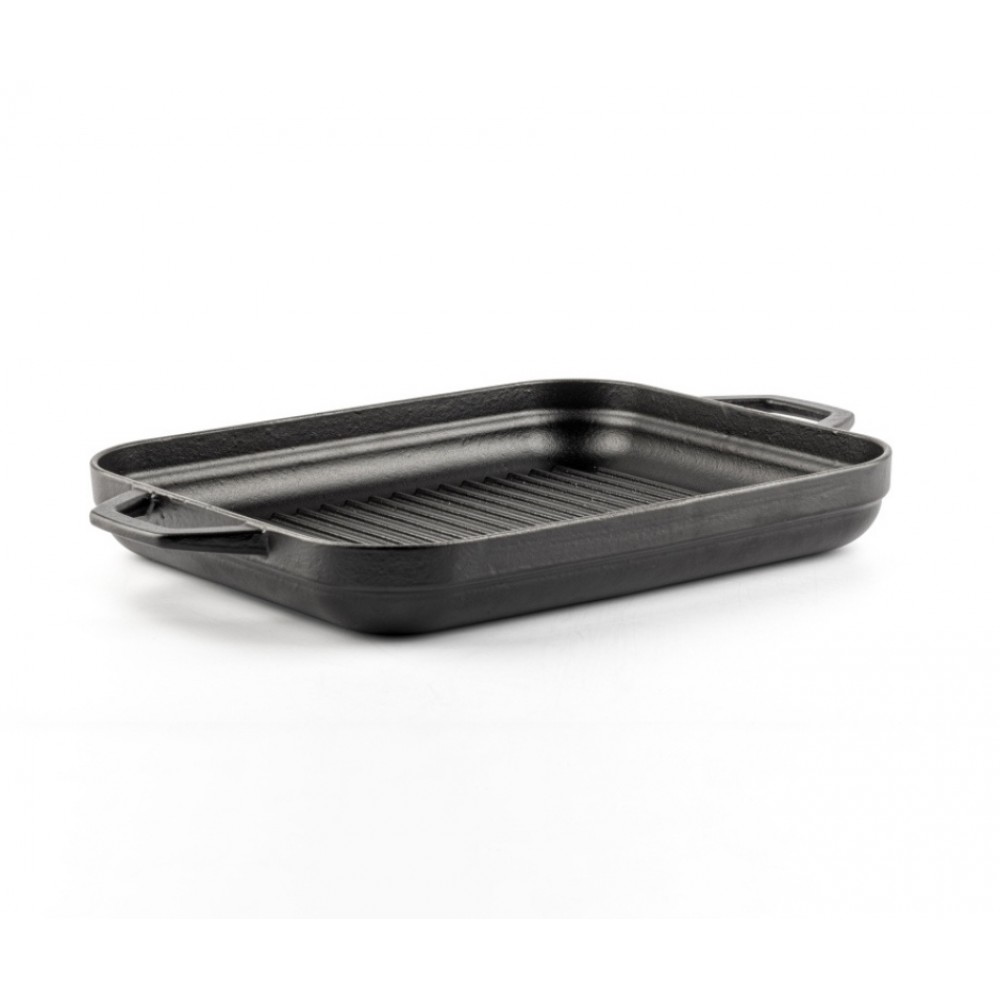 Rectangular Cast Iron Grill Pan with two handles Hosse, 26x32cm