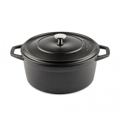 Cast iron deep pot Hosse, Black Onyx, Ф24 - Cast iron pot