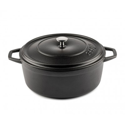 Cast iron deep pot Hosse, Black Onyx, Ф28 - Cast iron pot