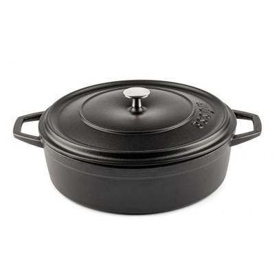 Cast iron shallow pot Hosse, Black Onyx, Ф28 - Cast iron pot