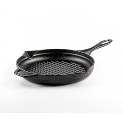 Enameled cast iron grill pan Hosse, Black Onyx, Ф24cm - Hosse