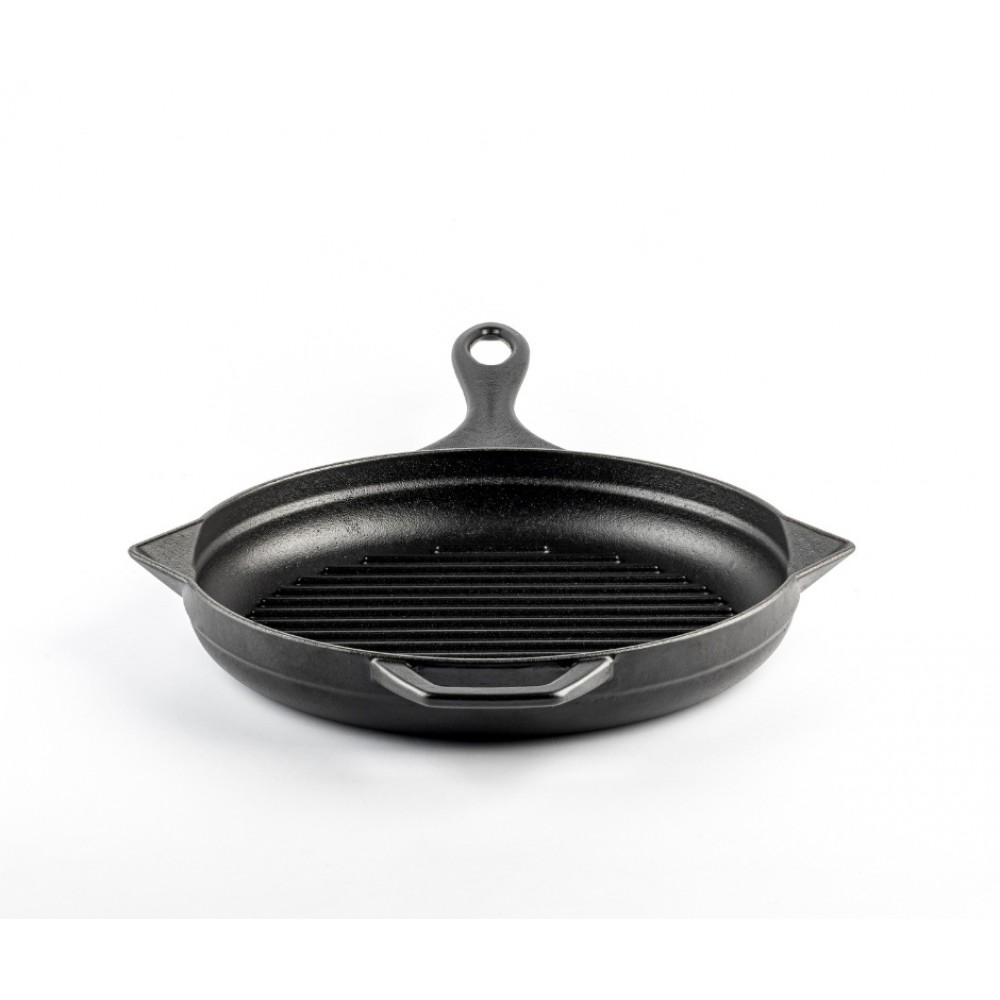 Enameled cast iron grill pan Hosse, Black Onyx, Ф24cm | Cast iron grill pan | Cast iron pan |