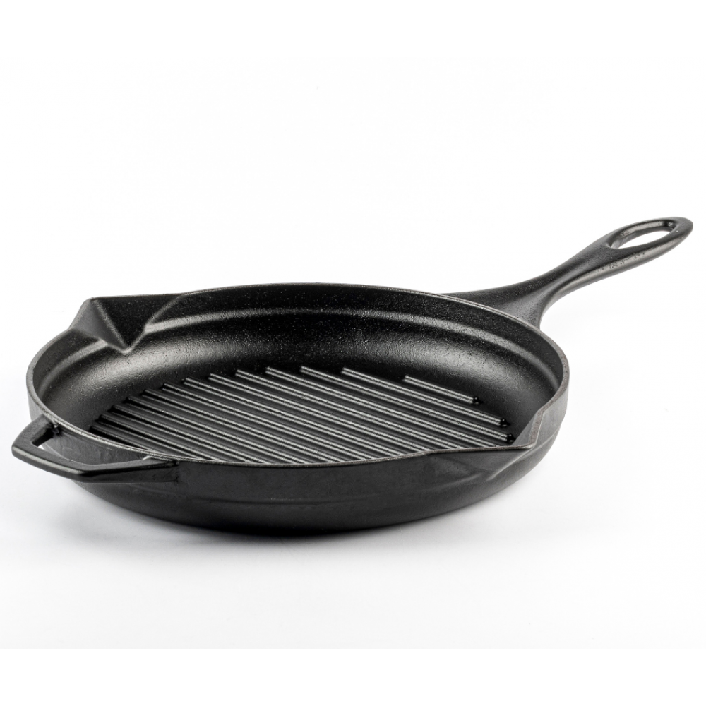 Enameled cast iron grill pan Hosse, Black Onyx, Ф28cm | Cast iron grill pan | Cast iron pan |