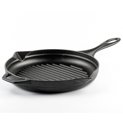 Enameled cast iron grill pan Hosse, Black Onyx, Ф28cm - Hosse
