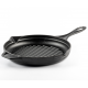 Enameled cast iron grill pan Hosse, Black Onyx, Ф28cm | Cast iron grill pan | Cast iron pan |