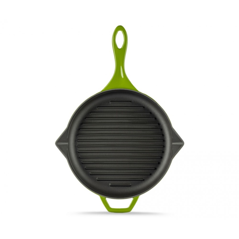Enameled Cast iron grill pan Hosse, Bamboo, Ф28cm | Cast iron grill pan | Cast iron pan |