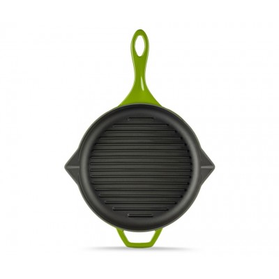 Enameled Cast iron grill pan Hosse, Bamboo, Ф28cm - Cast iron grill pan