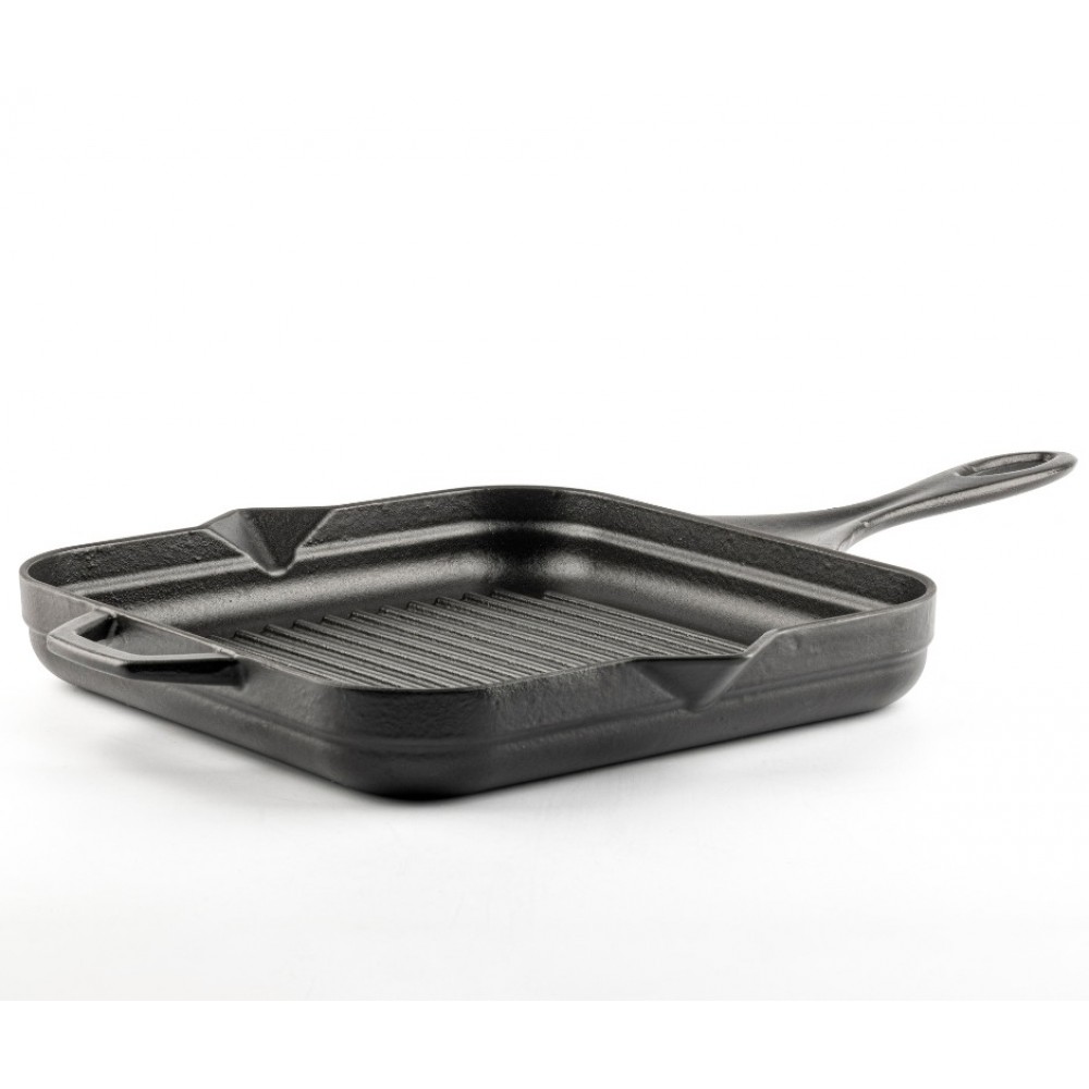 Enameled cast iron grill pan Hosse, Black Onyx, 28x28cm