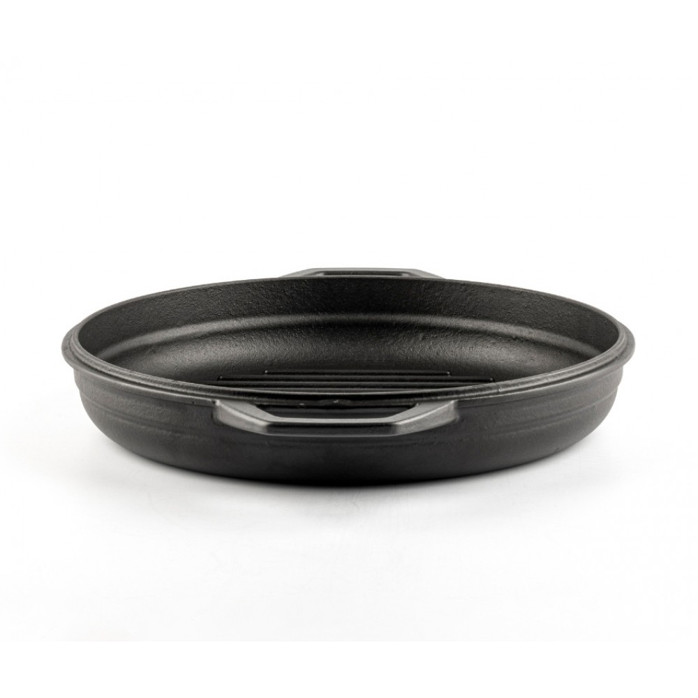 Enameled cast iron grill pan Hosse, Black Onyx, Ф22cm | Flat cast iron pan | Cast iron pan |