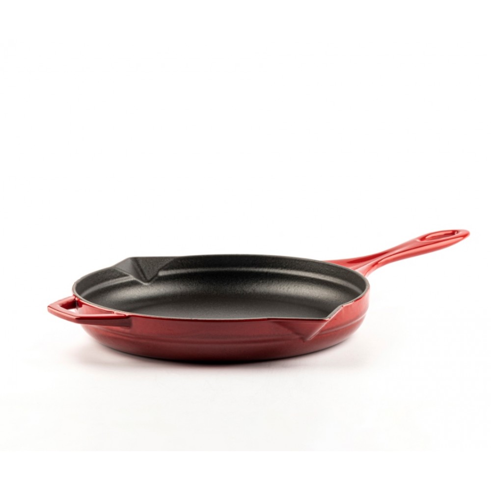 Enameled cast iron pan Hosse, Rubin, Ф24cm | Flat cast iron pan | Cast iron pan |