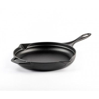 Enameled cast iron pan Hosse, Black Onyx, Ф24cm - Flat cast iron pan