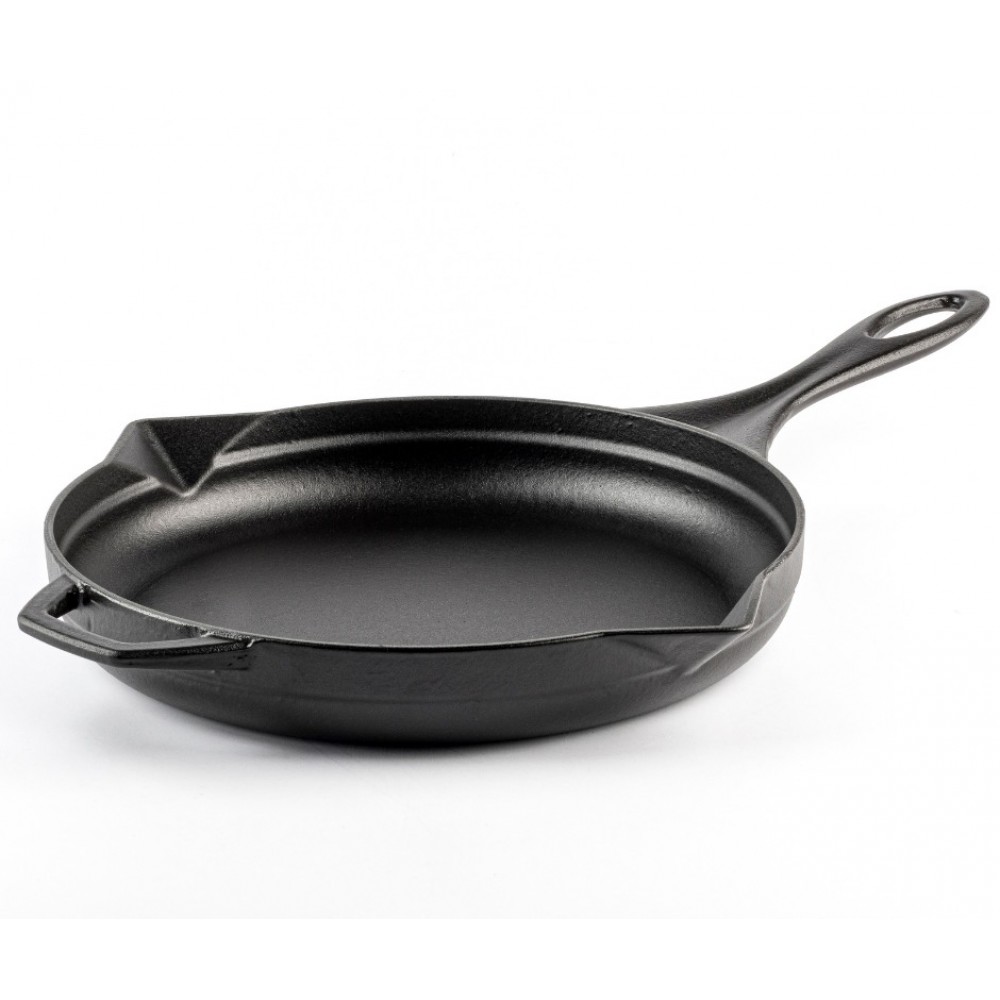 Enameled cast iron pan Hosse, Black Onyx, Ф28cm | Flat cast iron pan | Cast iron pan |