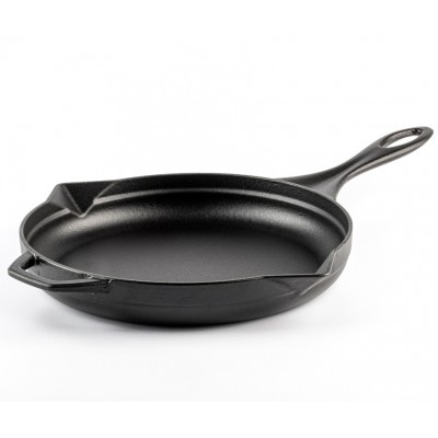 Enameled cast iron pan Hosse, Black Onyx, Ф28cm - Flat cast iron pan