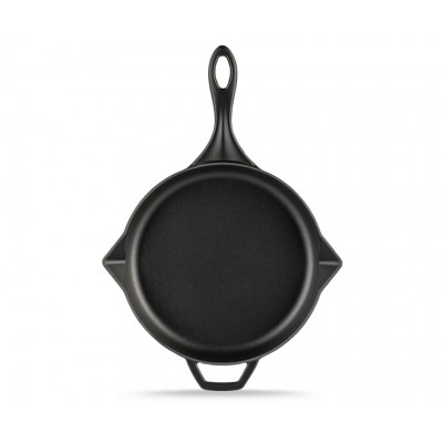 Enameled cast iron pan Hosse, Black Onyx, Ф28cm - Flat cast iron pan