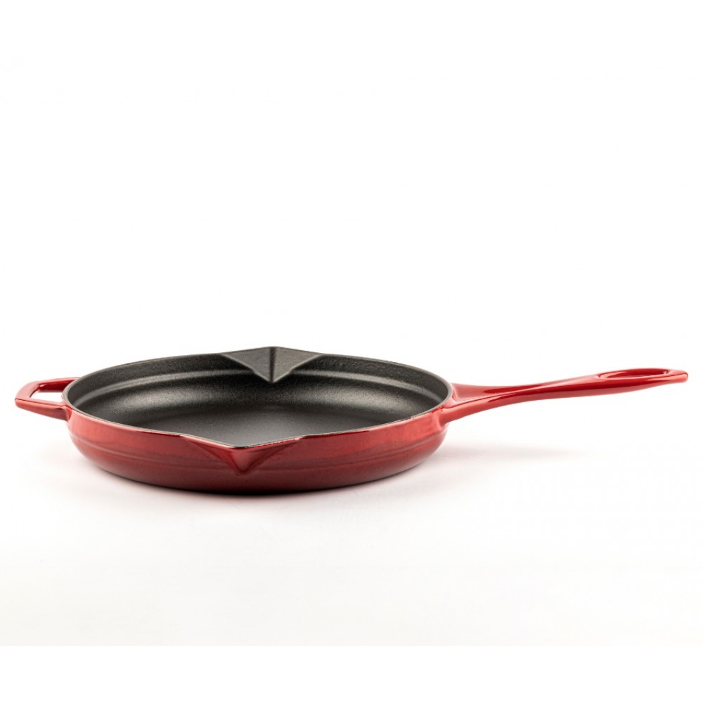 Enameled cast iron pan Hosse, Rubin, Ф28cm | Flat cast iron pan | Cast iron pan |