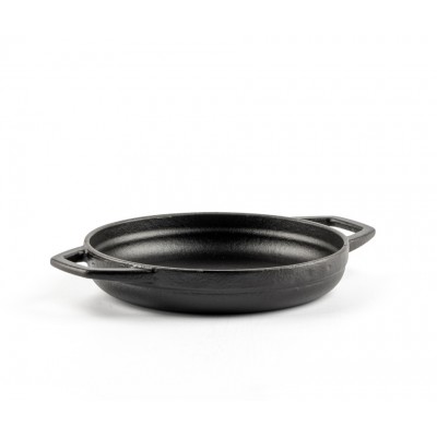 Enameled cast iron pan with two handles Hosse, Black Onyx, Ф16cm - Flat cast iron pan