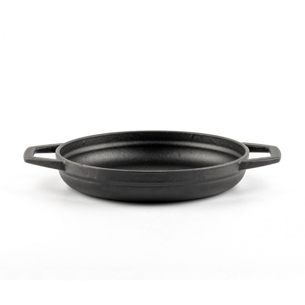 Enameled cast iron pan with two handles Hosse, Black Onyx, Ф19cm | Flat cast iron pan | Cast iron pan |