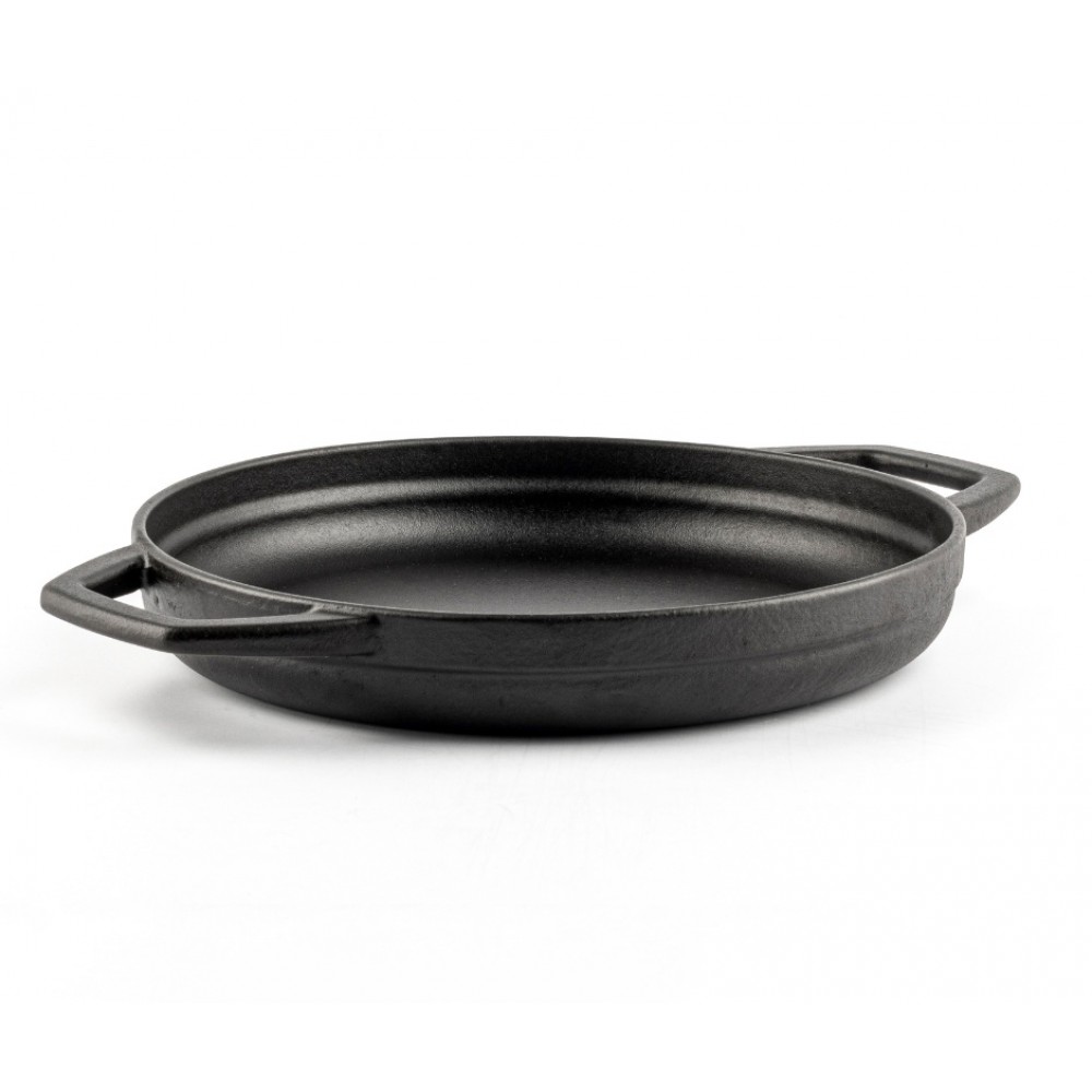 Enameled cast iron pan with two handles Hosse, Black Onyx, Ф22cm | Flat cast iron pan | Cast iron pan |