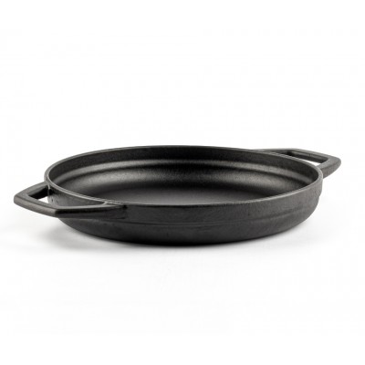 Enameled cast iron pan with two handles Hosse, Black Onyx, Ф22cm - Flat cast iron pan