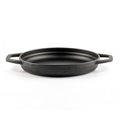 Enameled cast iron pan with two handles Hosse, Black Onyx, Ф22cm - Flat cast iron pan
