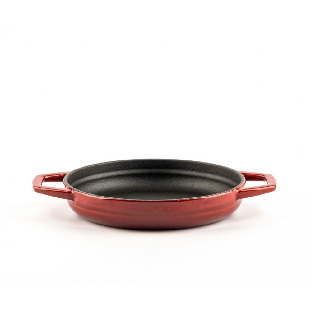 Enameled cast iron pan with two handles Hosse, Rubin, Ф16cm | Flat cast iron pan | Cast iron pan |