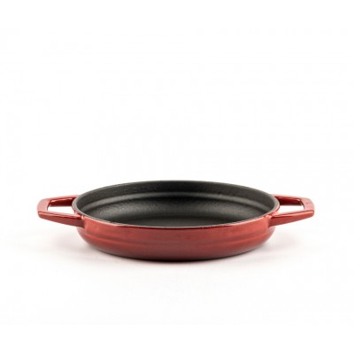 Enameled cast iron pan with two handles Hosse, Rubin, Ф16cm - Flat cast iron pan