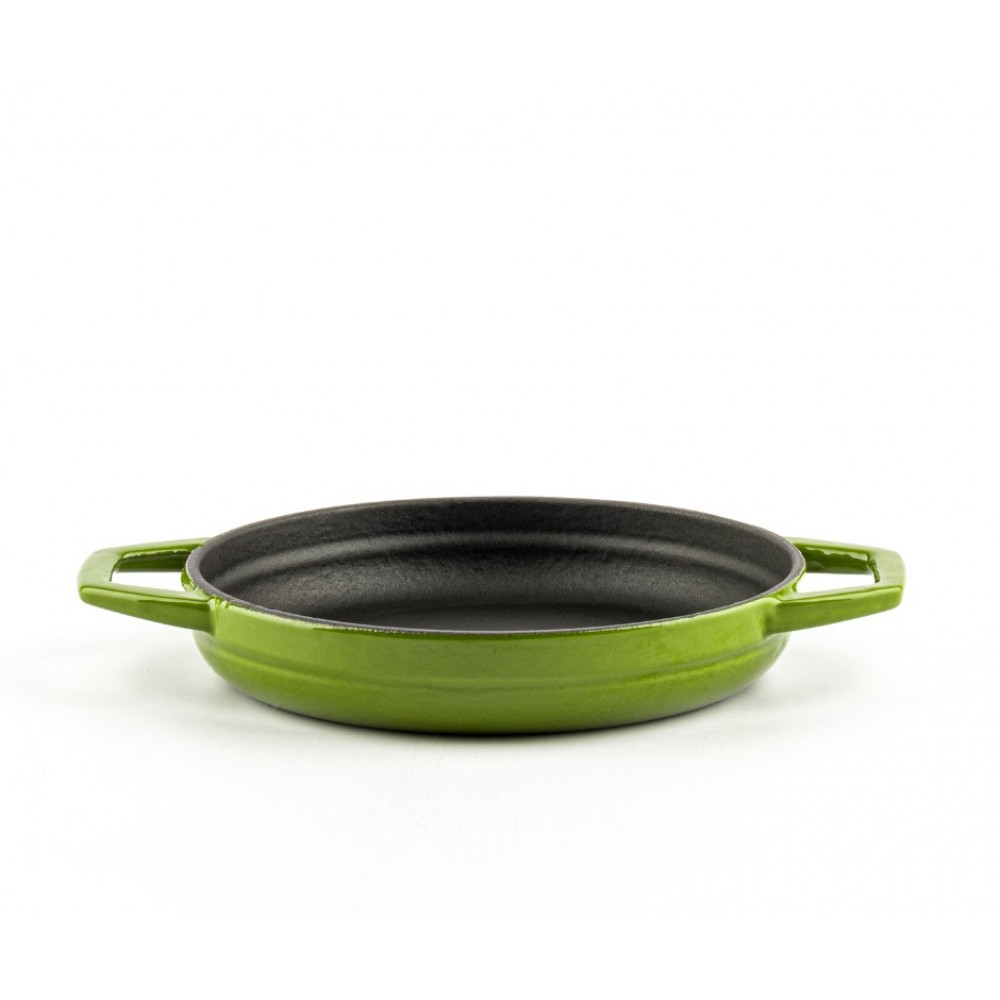Enameled cast iron pan with two handles Hosse, Bamboo, Ф16cm | Flat cast iron pan | Cast iron pan |