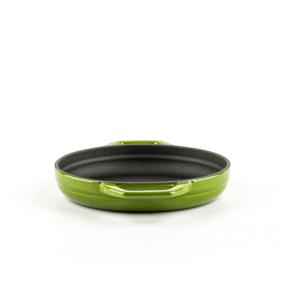 Enameled cast iron pan with two handles Hosse, Bamboo, Ф16cm | Flat cast iron pan | Cast iron pan |