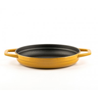 Enameled cast iron pan with two handles Hosse, Dijon, Ф19cm - Flat cast iron pan
