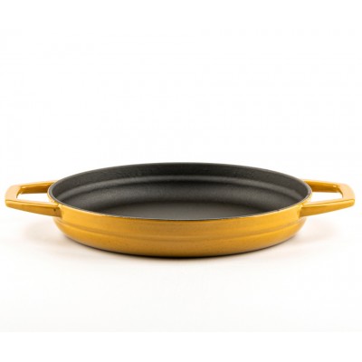 Enameled cast iron pan with two handles Hosse, Dijon, Ф22cm - Flat cast iron pan
