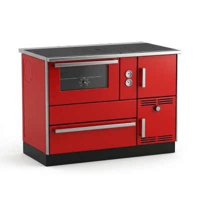 Wood cooker stove with back boiler Alfa Plam Alfa Term 35 Red Left, 32kW - Alfa-Plam