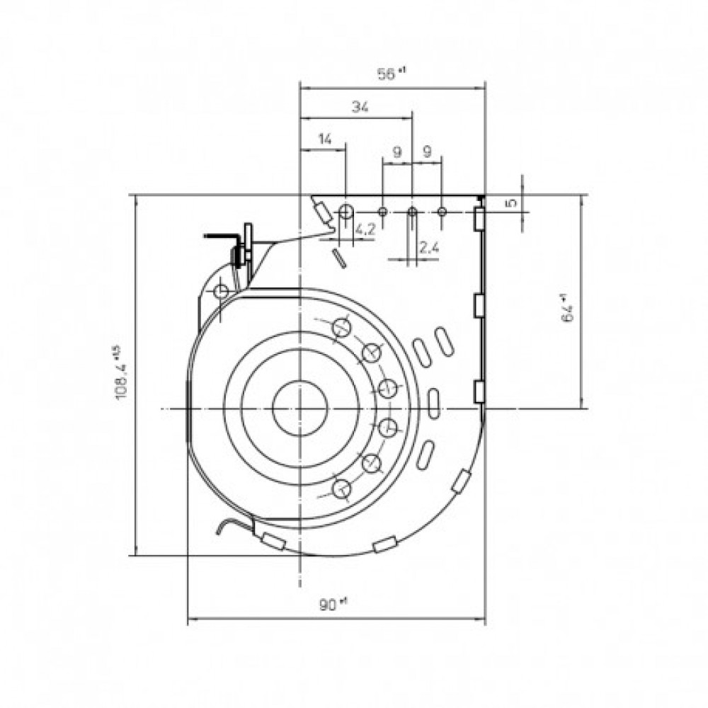 Tangential fan EBM for pellet stoves Adler, Anselmo Cola, Ecoteck, Ferroli, Karmek One, Kingfire, Prismа, Ravelli and others, Ø65mm, Flow 220m³/h | Fans and Blowers for Pellet Stoves | Pellet Stove Parts |