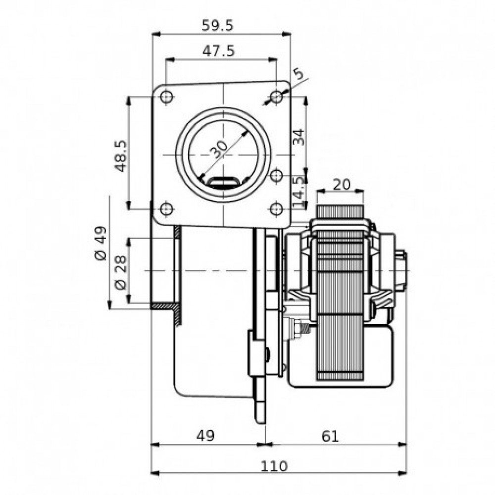Centrifugal fan Fergas for pellet stove CTL, Eva Calor, Edilkamin, Palazzetti, Ravelli, Prisma and others |  |  |