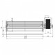 Tangential fan Trial for pellet stoves Anselmo Colma, Ecoteck, Ferroli, Ravelli, Unirossi and others, Ø65mm, Flow 190m³/h | Fans and Blowers for Pellet Stoves | Pellet Stove Parts |
