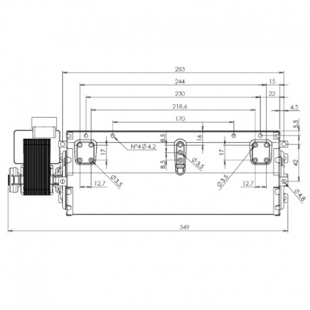 Tangential fan Trial for pellet stoves Caminetti Montegrappa and others, Ø60mm, Flow 260m³/h | Fans and Blowers for Pellet Stoves | Pellet Stove Parts |
