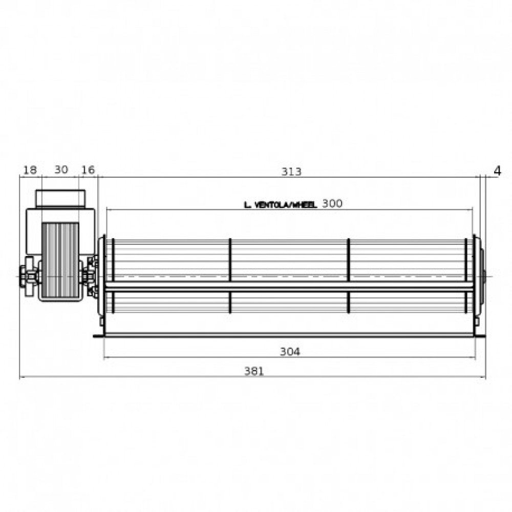 Tangential fan Fergas for pellet stoves MCZ, RED and others, Ø60mm, Flow 200m³/h | Fans and Blowers for Pellet Stoves | Pellet Stove Parts |