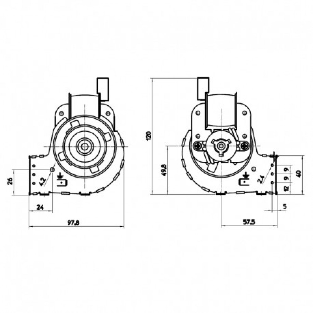 Tangential fan Fergas for pellet stoves MCZ, RED and others, Ø60mm, Flow 200m³/h | Fans and Blowers for Pellet Stoves | Pellet Stove Parts |