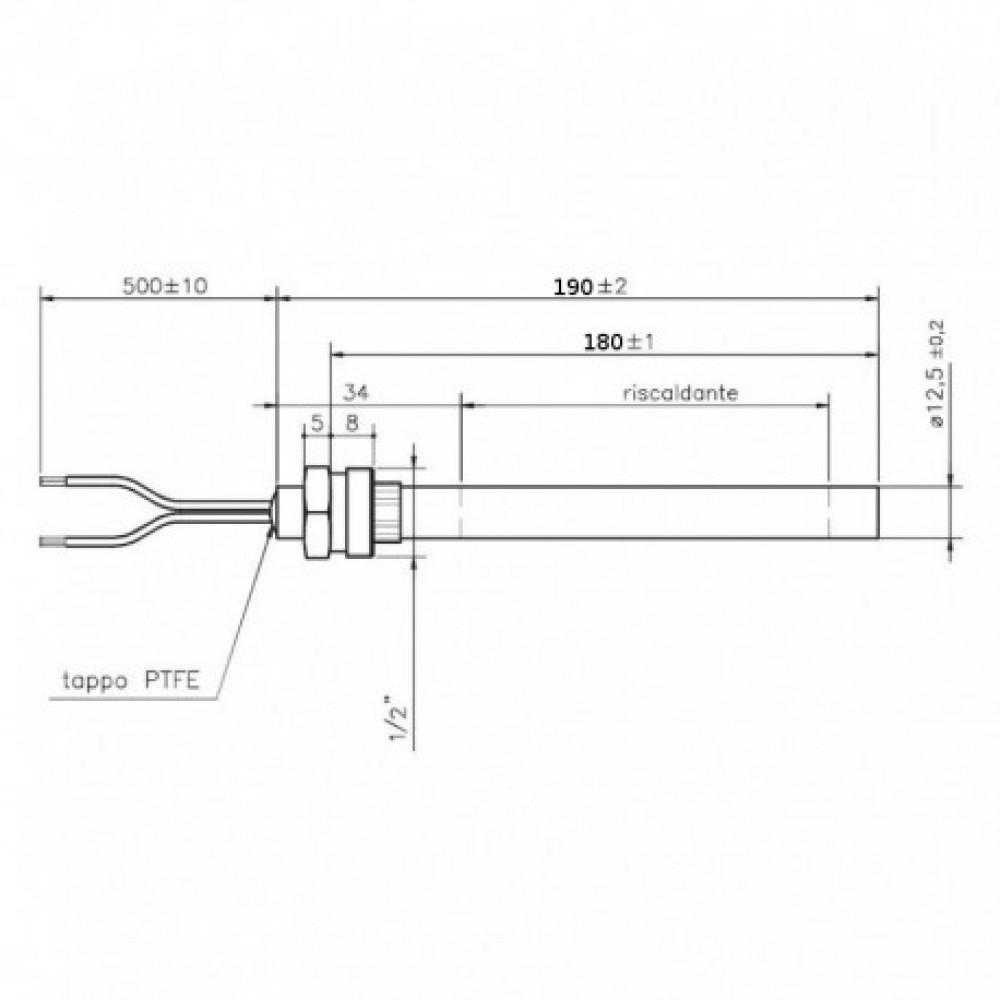 Igniter / Heating element for pellet stove Edilkamin, D'Alessandro Termomeccanica, Tatano, Pasqualicchio, Facci and others, total length 190mm, 450W |  |  |