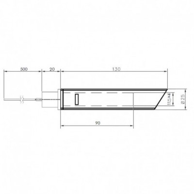 Quartz igniter/heater kit with guide tube for pellet stoves and boilers Anselmo Cola, Ferroli and others, total length 130mm, 350W - Igniters / Resistors for Pellet Stoves