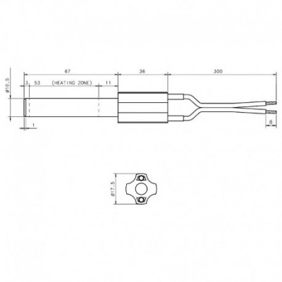 Ceramic Igniter / Heating element for pellet stove Ravelli, MCZ, Palazzetti, Karmek One and others, total length 103mm, 200W - Igniters / Resistors for Pellet Stoves