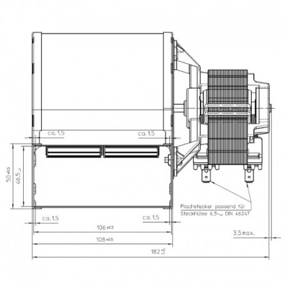 Centrifugal fan EBM for pellet stove Cadel, Edilkamin, MCZ, La Nordica, Palazzetti, Sicalor, Aico, Caminetti Montegrappa, Nobis and more |  |  |