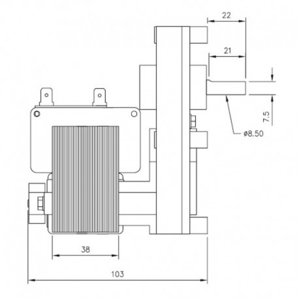 Pellet stove auger motor Mellor FB1331 5 RPM for pellet stoves Arce, Jolly Mec and others | Auger Motors for Pellet Stoves | Pellet Stove Parts |