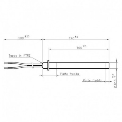 Igniter / Heating element for pellet stove Cadel, Olimpia Splendid, Palazzetti, MCZ and others, total length 170mm, 350W - Igniters / Resistors for Pellet Stoves